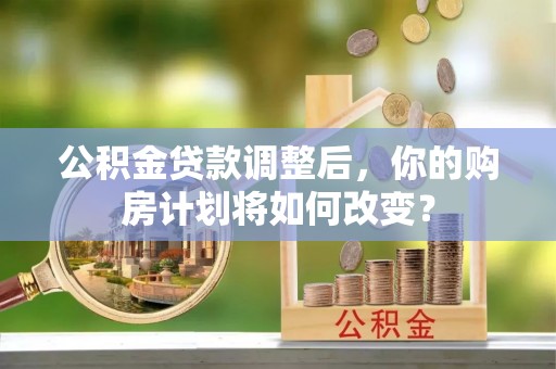 卑南公积金贷款调整后，你的购房计划将如何改变？