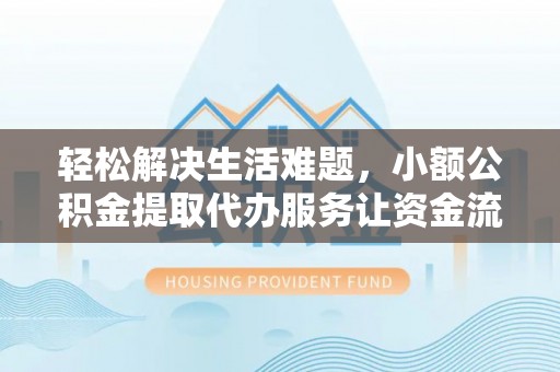 卑南轻松解决生活难题，小额公积金提取代办服务让资金流动更便捷
