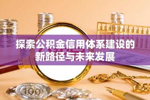 卑南探索公积金信用体系建设的新路径与未来发展