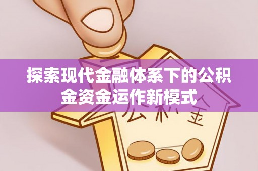 卑南探索现代金融体系下的公积金资金运作新模式