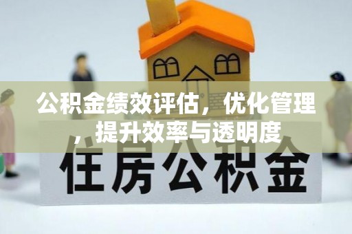 卑南公积金绩效评估，优化管理，提升效率与透明度