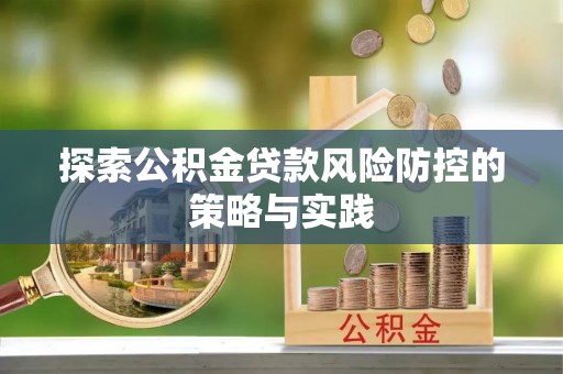 卑南探索公积金贷款风险防控的策略与实践