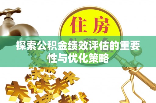 卑南探索公积金绩效评估的重要性与优化策略