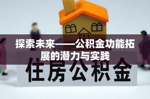 卑南探索未来——公积金功能拓展的潜力与实践